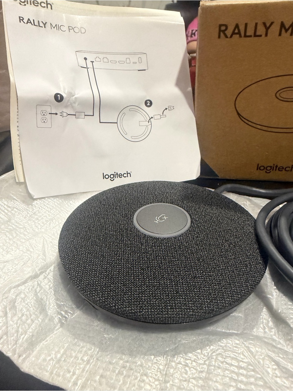 Logitech V-U0049 Rally Mic Pod Microphone Graphite New In Box - Picture 9 of 10